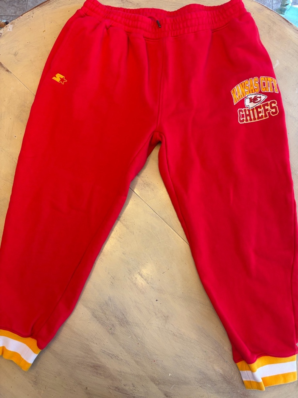 Men's Starter Red Kansas City Chiefs Blitz Fleece Jogger Pants Sweatpants Sz XXL
